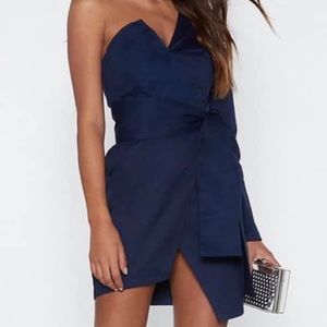 NWT Navy One Shoulder Dress Nasty Gal
